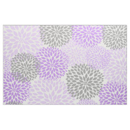 Lavendel Lila Grau Modern Dahlia Blumendruck Stoff