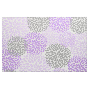 Lavendel Lila Grau Modern Dahlia Blumendruck Stoff