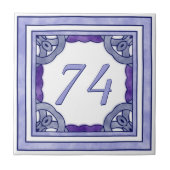 Lavendel-lila große Hausnummer Fliese (Vorderseite)