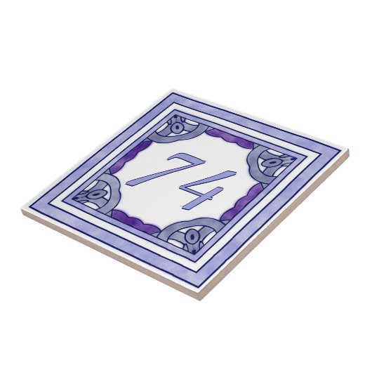 Lavendel-lila große Hausnummer Fliese (Seite)