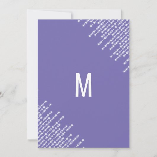 Lavendel Lila Hanging Diamond Lights Sweet 16 Einladung (Rückseite)