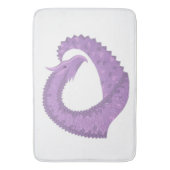 Lavendel lila Herzdrache auf Weiß Badematte (Vorderseite Vertikal)