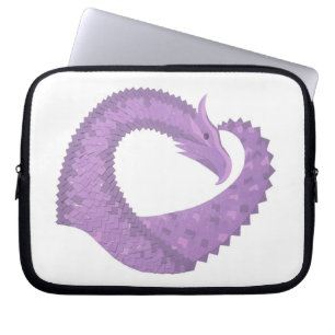 Lavendel lila Herzdrache auf Weiß Laptopschutzhülle