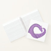 Lavendel lila Herzdrache auf Weiß Notizbuch (Innenseite)