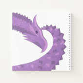 Lavendel lila Herzdrache auf Weiß Notizbuch (Rückseite)