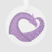 Lavendel lila Herzdrache auf Weiß Ornament (Rückseite)