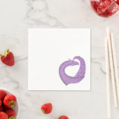 Lavendel lila Herzdrache auf Weiß Serviette (Beispiel)