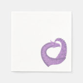 Lavendel lila Herzdrache auf Weiß Serviette (Vorderseite)