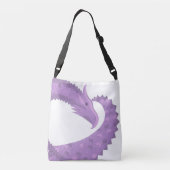 Lavendel lila Herzdrache auf Weiß Tragetaschen Mit Langen Trägern (Rückseite)