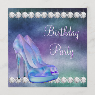 Lavendel Lila High Heel Shoe Geburtstagsparty Einladung