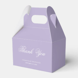 Lavendel-Lila-Hochzeit Einfache Schriftart Danke  Geschenkschachtel