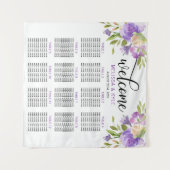 Lavendel Lila Hochzeitskarte Willkommen Wandteppich (Vorderseite (Horizontal))