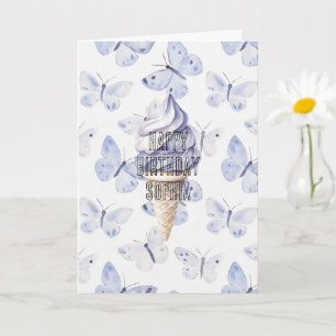 Lavendel Lila Ice Creme Cones Birthday Karte