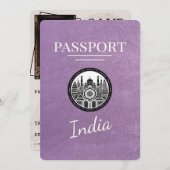 Lavendel Lila India Passport Save the Date (Vorne/Hinten)