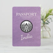 Lavendel Lila India Passport Save the Date (Stehend Vorderseite)
