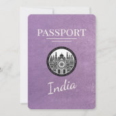 Lavendel Lila India Passport Save the Date (Vorderseite)