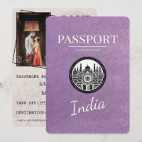 Lavendel Lila India Passport Save the Date