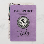 Lavendel Lila Italien Pass Save The Date (Vorne/Hinten)