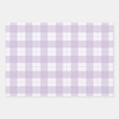 Lavendel Lila Kariertes Muster und Matching Solids Geschenkpapier Set (Vorderseite)