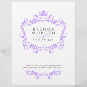 Lavendel-Lila-Kronenrahmen-Servicepreisliste Flyer