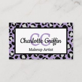 Lavendel Lila Leopard Print Lash & Makeup Artist Visitenkarte
