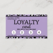 Lavendel Lila Leopard Print Lash Makeuty Visitenkarte (Rückseite)