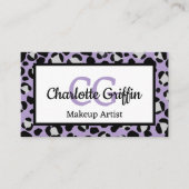 Lavendel Lila Leopard Print Lash Makeuty Visitenkarte (Vorderseite)