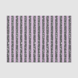 Lavendel-lila lila silberner Glitzer Stripes Party Seidenpapier