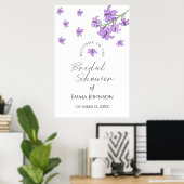 Lavendel Lila Lily Brautparty Begrüßungszeichen Poster (Heimbüro)