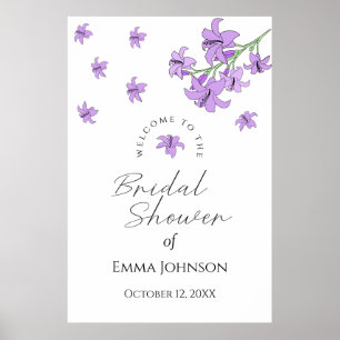 Lavendel Lila Lily Brautparty Begrüßungszeichen Poster