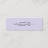Lavendel Lila Linen Minimalistisch Beruflich Mini Visitenkarte (Rückseite)