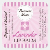 Lavendel Lila - Lip Balm Label - 1,25" Square Quadratischer Aufkleber (Vorderseite)