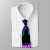 Lavendel lila Mandelbrot Kreuz auf Blau Krawatte (Gebunden)