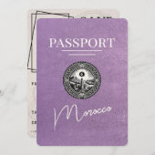 Lavendel Lila Marokko-Pass Save the Date (Vorne/Hinten)