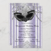Lavendel Lila Masquerade Party Einladung (Vorne/Hinten)