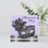 Lavendel Lila Masquerade Party Einladungen (Stehend Vorderseite)