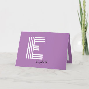 Lavendel Lila Minimalistischer Monogramm-Individue Dankeskarte