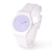 Lavendel Lila Modern Script Girly Monogram Name Armbanduhr (Winkel)
