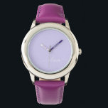 Lavendel Lila Modern Script Girly Monogram Name Armbanduhr<br><div class="desc">Lavender Lila einfache Skriptmonogramm Name Watch. Das macht den perfekten 16 Geburtstag,  Hochzeit,  Brautparty,  Jubiläum,  Babydusche oder Junggeselinnen-Abschied Geschenk für jemanden,  der Lieben glamourösen Luxus und schicke Stile.</div>