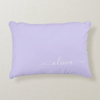 Lavendel Lila Modern Script Girly Monogram Name