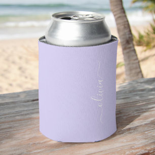 Lavendel Lila Modern Script Girly Monogram Name Dosenkühler