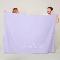 Lavendel Lila Modern Script Girly Monogram Name