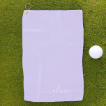 Lavendel Lila Modern Script Girly Monogram Name Golfhandtuch<br><div class="desc">Lavender Lila Monogram Name Golf Handtuch. Das macht den perfekten 16 Geburtstag,  Hochzeit,  Brautparty,  Jubiläum,  Babydusche oder Junggeselinnen-Abschied Geschenk für jemanden,  der Lieben glamourösen Luxus und schicke Stile.</div>