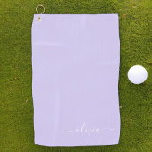 Lavendel Lila Modern Script Girly Monogram Name Golfhandtuch