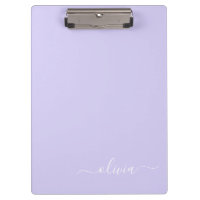 Lavendel Lila Modern Script Girly Monogram Name