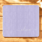 Lavendel Lila Modern Script Girly Monogram Name Schneidebrett