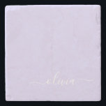 Lavendel Lila Modern Script Girly Monogram Name Steinuntersetzer<br><div class="desc">Starten Sie die Lila einfache Skriptmonogramm Name Stone Tile. Das macht den perfekten Abschluss,  süßen 16 Geburtstag,  Hochzeit,  Brautparty,  Jubiläum,  Babydusche oder Junggeselinnen-Abschied Geschenk für jemanden,  die Lieben glamourösen Luxus und schicke Stile.</div>