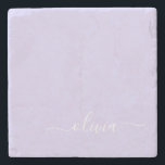 Lavendel Lila Modern Script Girly Monogram Name Steinuntersetzer<br><div class="desc">Starten Sie die Lila einfache Skriptmonogramm Name Stone Tile. Das macht den perfekten Abschluss,  süßen 16 Geburtstag,  Hochzeit,  Brautparty,  Jubiläum,  Babydusche oder Junggeselinnen-Abschied Geschenk für jemanden,  die Lieben glamourösen Luxus und schicke Stile.</div>
