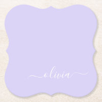 Lavendel Lila Modern Script Girly Monogram Name