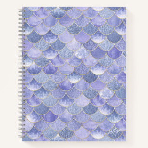 Lavendel Lila Monogram Mermaid Journal-Notebook Notizblock